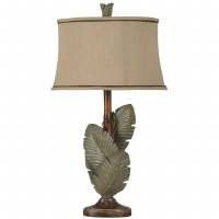 34" Geen Palm Leaves Lamp