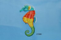 59" Metal Seahorse Coastal Wall Plaque