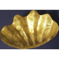 9" Gold Clam Capiz Shell Bowl