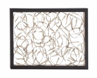 40" x 60" Silver Loops & Leaves in Black Frame