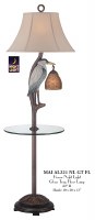 62" Brown Heron Night Light & Glass Table Floor Lamp