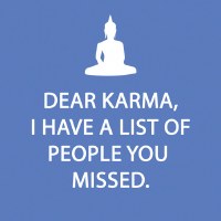 5" Square Blue Dear Karma You Missed People Beverage Napkins