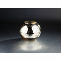 10" Round Silver Gold Ball Vase