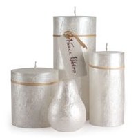 6" Pearlescent White Pillar Ritz Candle