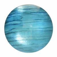 3" Turquoise and Blue Striped Glass Orb