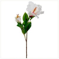26" Faux White & Pink Hibiscus Flower