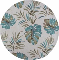 66" Round Ivory Lanai Coral Rug