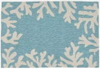 2 ft. x 3 ft. Aqua Coral Border Rug