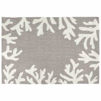 2 ft. x 3 ft. Silver Coral Border Rug