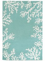 3 ft. 5 in. x 5 ft. 5 in. Aqua Coral Border Rug