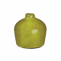 4" Lime Green Round Ceramic Vase