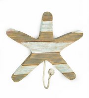 10" x 10" Worn Wooden Single Starfish Slat Wall Hook