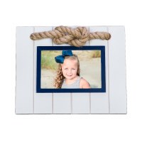 8" x 10" White Beadboard Photo Frame with Knot Accent