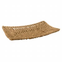 28" Large Brown Woven Wicker Tray