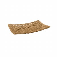 19" Small Brown Woven Wicker Tray