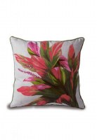 18" x 18" Red Ti Leaf Linen Pillow