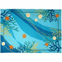 1 ft. 10 in. x 2 ft. 10 in. Blue Ombre Underwater Coral & Starfish Rug