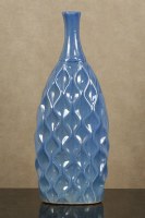 19" Blue Mini Diamond Patterned Vase