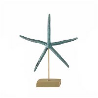 15" Turquoise Starfish on Wood Stand