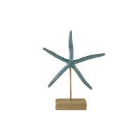 12" Turquoise Starfish on Wood Stand
