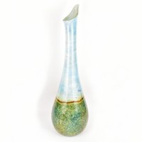 28" Slim Blue and Green Jardin Glass Vase