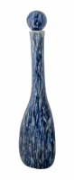 22" Quiet Storm Blue Triangular Glass Bottle with Round Top