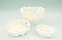 12" Large White Oval Woven Basket