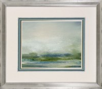 30" x 34" Green and Blue Sea 1 Framed Print Under Glass