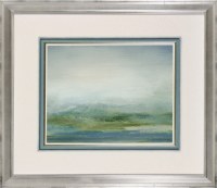 30" x 34" Green and Blue Sea 2 Framed Print Under Glass