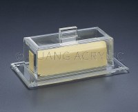 7" Clear Acrylic Butter Dish with Handled Cover