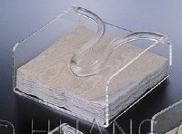 7" x 7" Clear Acrylic Bow-Rod Luncheon Napkin Holder