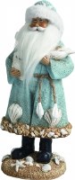 12" Light Blue Santa with shells Resin Figurine 12" Light Blue Santa with shells Resin Figurine