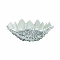 12" Silver & Pearl Aluminum Clam Bowl