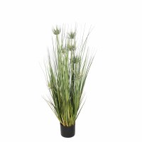 54" Faux Green Artificial Sunny Flower Grass in Black Pot