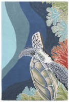 3 ft. 5 in. x 5 ft. 5 in. Multicolor Sea Turtle Ocean Rug