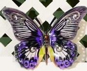 7" x 5" Purple Metal Butterfly Wall Art Plaque