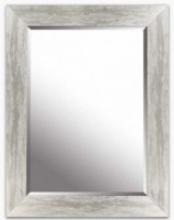 34" x 26" Distressed Silver Finish Bevelled Frame Mirror