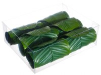 3" Box of 6 Green Banana Leaf Rings