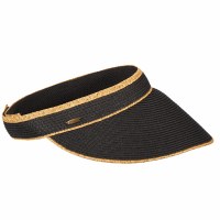 10" Black and Beige Woven Velcro Visor