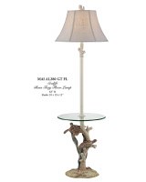 63" Brown Turtle Floor Lamp with Glass Table