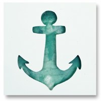 16" x 16" Aqua Anchor Cutout Plaque