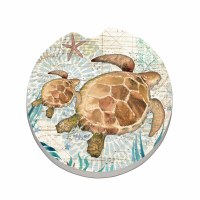 3" Blue and Brown Sea Turtle Sea Life Car Coaster