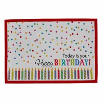 13" x 19" Today is Your Birthday! Confetti and Candles Placemat