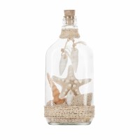 9" Starfish in Glass Sand and Shell Bottle