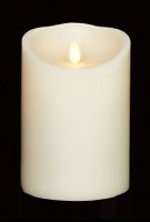 4" x 5" Ivory LED Lit Moving Flame Pillar