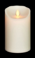 4" x 5" Ivory LED Lit Moving Flame Pillar