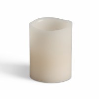 2" x 3" Bisqure Wavy Edge LED Lit Pillar Candle