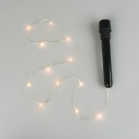 5" Black and Silver LED String Light Up Bottle Stopper