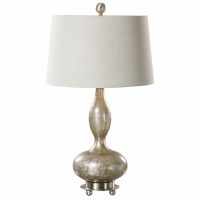 28" Silver and Gold Glass Lamp