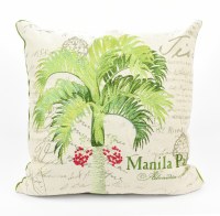 18" Square Green Manila Palm Pillow